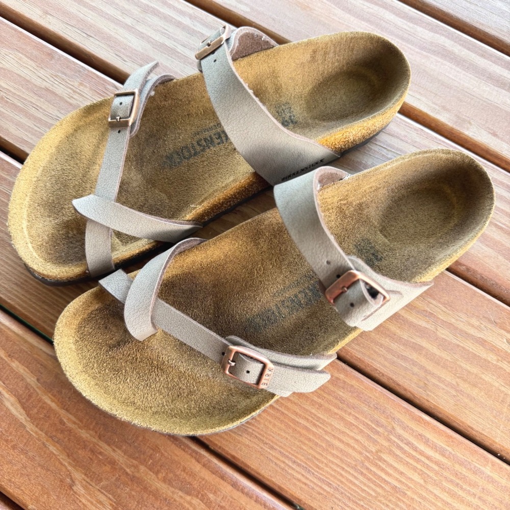 Birkenstock Mayari Stone Birko-Flor Toe Loop Sandals Mocha Brown EU39 US 8-8.5W - Picture 4 of 11